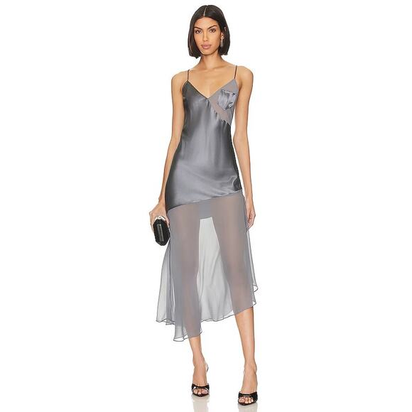 Fleur du mal Slip Dress in Mr. Grey Size Small - Picture 1 of 9